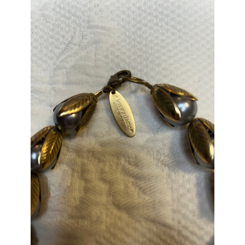 Lenora Dame Made in USA gold & silver tone choker necklace - Picture 3 of 3